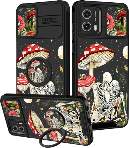 Vista 80 de Funermei Funda para Moto G Stylus 5G 2022, funda para teléfono con diseño de calavera de esqueleto para mujeres y niñas, diseño gótico, Como