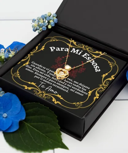 Vista 19 de Collar de Regalo Para Esposa En Forma De Corazon Plateado y Dorado Regalo Para Mujer Personalizado