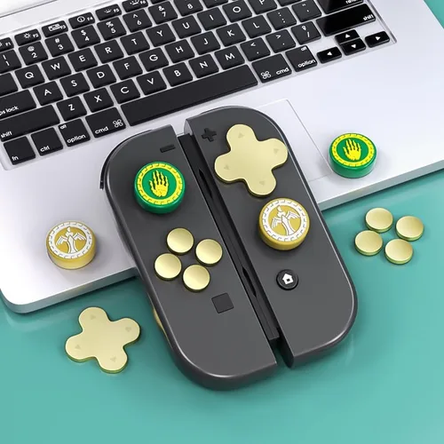 Vista 6 de PERFECTSIGHT Silicone Joycon Thumb Grip Caps, Joystick Cover Compatible with Nintendo SwitchOLEDSwitch Lite,4PCS (Sword Hand-D)