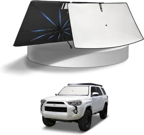 Vista 302 de KUST - Parasol plegable para parabrisas para BMW X1 E84, accesorios 2011 2012 2013 2014 2015, protector de visera de sol ajustable que bloquea