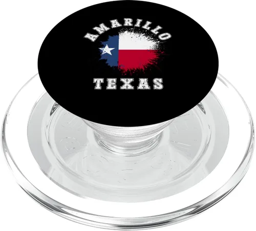 Vista 7 de Amarillo Texas TX Splatter Flag Trip Vacation Souvenir PopSockets Adhesive PopGrip