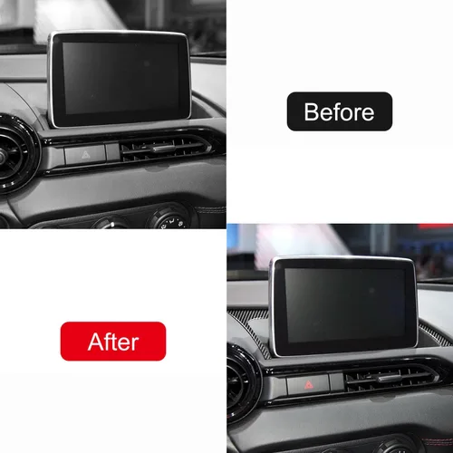 Vista 3 de ITrims Accesorios de automóvil para Mazda ND MX-5 Miata 2016-2022, pantalla de consola central, cubierta de base de salpicadero, decoración