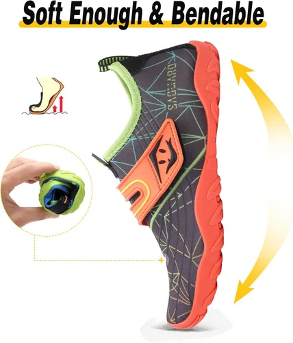 Vista 3 de SAGUARO Kids Boys Girls Water Shoes Non-Slip Quick-Dry Barefoot Aqua Shoe Outdoor Sport Beach Swimming Surfing Diving