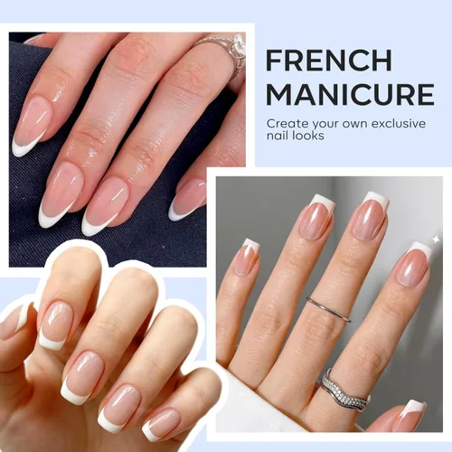 Vista 3 de Modelones Herramienta de punta francesa: 6 piezas de sellos de uñas francesas, kit de manicura francesa adecuado para bricolaje junto con esmalte