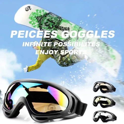 Vista 7 de Peicees Paquete de 4 gafas de esquí para mujeres, hombres, niños, deportes de nieve, motocicleta, snowboard