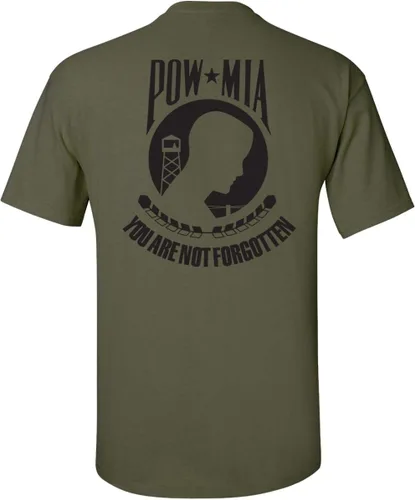 Vista 2 de POWMIA - Camiseta para hombre con parte delantera y trasera