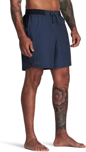 Vista 2 de Under Armour Traje de baño estándar cómodo para hombre, pantalones cortos con cierre de cordón y cintura elástica completa