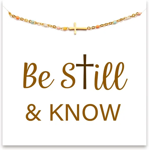 Vista 9 de STORYJEWELLERY Regalos religiosos y cristianos para mujeres, brazaletes con cruz, para bautismo, confirmación y Pascua, regalos para dar aliento a