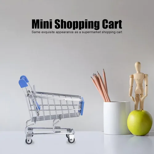 Vista 2 de Dpofirs Mini carrito de supermercado, carrito de compras, carrito de supermercado, mini carrito de compras, mini juguete de almacenamiento