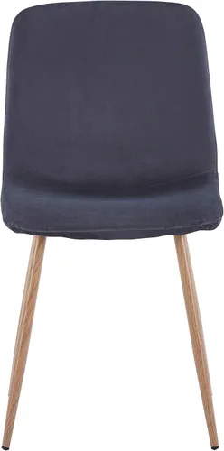 Vista 6 de asunflower Juego de 4 sillas de comedor de terciopelo con patas de metal, color gris, sillas de comedor modernas de mediados de siglo para reuniones