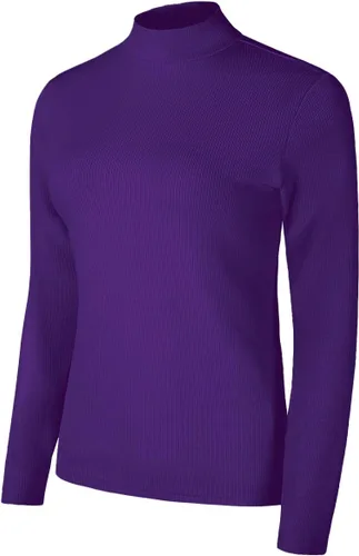 Vista 4 de Camiseta interior térmica acanalada de manga larga con cuello alto falso para mujer