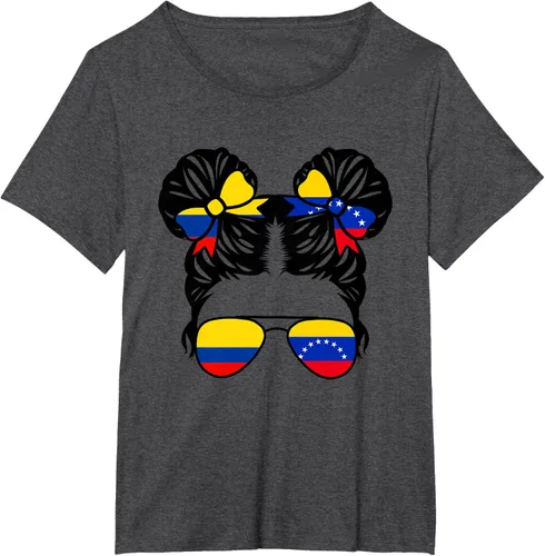 Vista 27 de Camiseta Half Colombian Half Venezolan Girl Colombia Kids Heritage, Gris