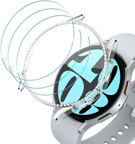 Vista 23 de DEALELE Paquete de 1 + 3 fundas compatibles con Samsung Galaxy Watch 7 Ultra (1.772 pulgadas), funda protectora de policarbonato transparente