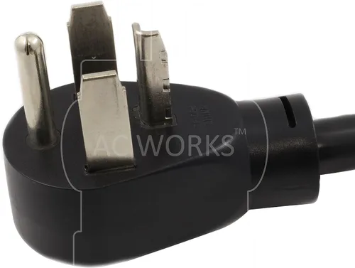 Vista 3 de AC WORKS Adaptador de salida de pared para secadora de 30 amperios y 4 clavijas (para enchufe de secadora de 30 A de 3 clavijas)