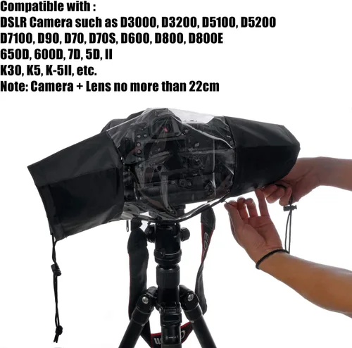 Vista 5 de Funda de lluvia para cámara, funda de nailon impermeable profesional, funda de lluvia para cámara réflex digital, protección para lluvia, nieve
