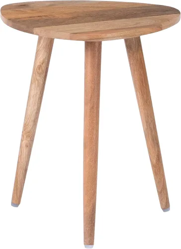 Vista 8 de MH London Mesa auxiliar Tri Pin I Madera de mango natural hecha a mano, naturalmente resistente a la humedad, sin mantenimiento I 16 x 16 x 18