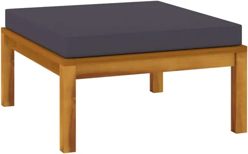 Vista 3 de Sofá de salón seccional con cojín gris oscuro, madera de acacia maciza para sala de estar, apartamento, dormitorio y oficina