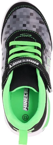 Vista 2 de Zapatillas Minecraft para niños, tenis de alta calidad para niños pequeños y niños grandes, color azul marinoverde