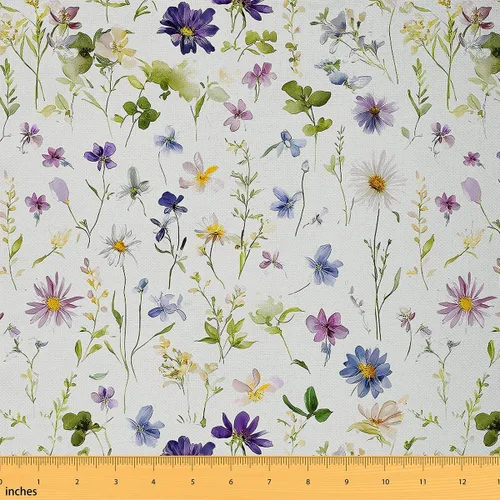 Vista 32 de Feelyou Tela de Flores Groovy por Yarda 1 Yarda Niños Retro Floral Boho Tela de Tapicería para Sillas para Niños Niñas Adolescentes Años 70 Hippie