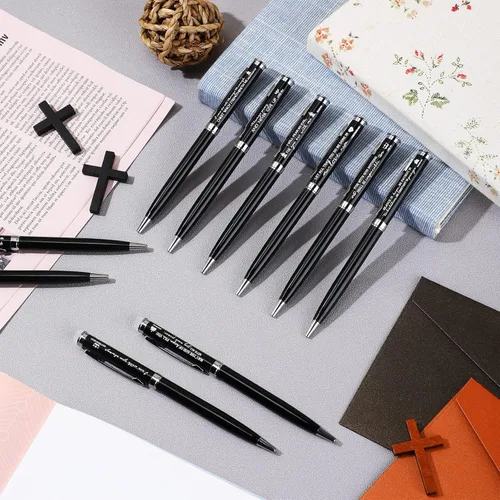 Vista 6 de Fumete 20 bolígrafos cristianos a granel para el Día del Padre Cristiano, regalos de la iglesia cristiana con versículos de la Biblia, suministros