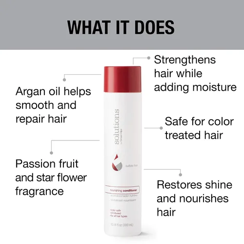 Vista 4 de GREAT CLIPS Solutions Acondicionador nutritivo de 10 onzas líquidas Aceite de argán Sin sulfatos y parabenos Hidrata y repara el cabello