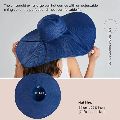 Vista 9 de San Diego Hat Company Ultrabraid Sombrero con ala extra grande, para mujer.