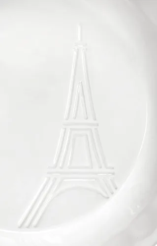 Vista 4 de Le Creuset Eiffel Tower Collection - Plato para tartas de cerámica, 9 pulgadas, color blanco