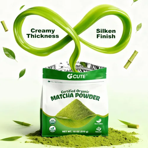 Vista 6 de Polvo de matcha orgánico, 18 onzas, bebidas naturales, té puro en polvo, certificación orgánica y sin OMG, para café con leche, batidos, horneado