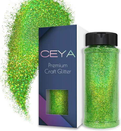 Vista 6 de Ceya - Polvo de purpurina holográfica ultra fina, 1.1 LB/17.63 OZ, color negro láser, 1/128' 0.008' 0.2mm, en masa para manualidades, resina, vasos