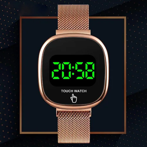Vista 3 de Hombre1589 - Reloj digital con pantalla táctil, de acero inoxidable, resistente al agua, resistente al agua