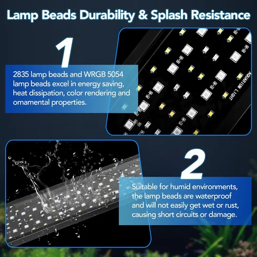 Vista 6 de hygger - Lámpara LED para acuario Sol Luna, luz de tanque de peces de espectro completo, temporizador dual día-noche, ajustable 6 temporizadores 10