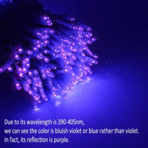 Vista 8 de Solhice Guirnalda de Luces de Luz Negra de 60 pies para Fiesta Fluorescente, 240 LEDs Luces Negras de Navidad Tipo Hadas con Control Remoto