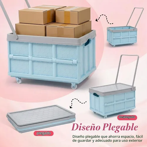 Vista 4 de Contenedores de almacenamiento plegables con tapas, cajas plegables de plástico apilables de 30 L, caja de almacenamiento de plástico apilable Rosa