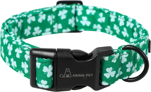 Vista 22 de ARING PET Collar de Navidad para perro, lindo collar de copos de nieve populares rojo y verde con hebilla de liberación rápida para cachorros