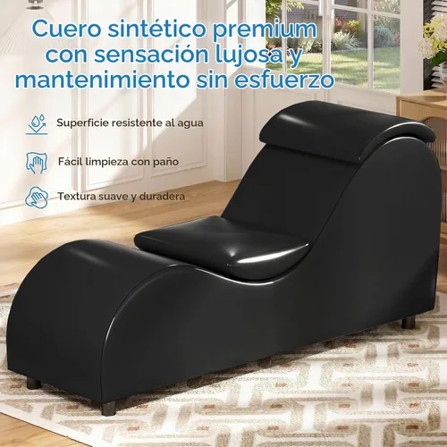Vista 4 de Mjkone Elegante silla de yoga, tumbona curvada para adultos, color negro
