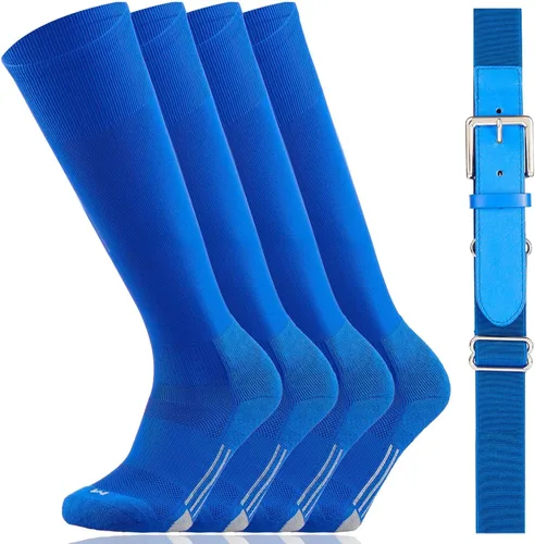 Vista 8 de Youper Conjunto combinado de cinturón y calcetines de béisbol/sóftbol juvenil (2 pares de calcetines y 1 cinturón)