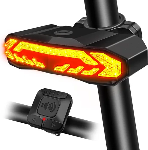 Vista 11 de USUPERINK Turn Signals for Ebike, Bike Turn Signals, Bike Blinkers Front and Back, Bike Tail Light USB Rechargeable with Horn, IP65 Waterproof
