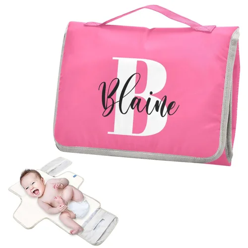 Vista 16 de Cambiador de pañales de bebé beige para niños pequeños, tapete portátil para cambiar pañales con bolsillo de almacenamiento para viajes, aparador