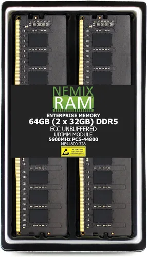 Vista 7 de Memoria NEMIX RAM UDIMM UDIMM sin búfer de 32 GB 1X32GB DDR5 5600 MHZ PC5-44800 2Rx8 1.1V CL46 288-PIN ECC sin búfer