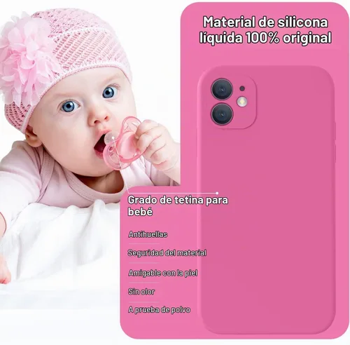 Vista 7 de Vooii Pitaya - Funda compatible con iPhone 11, silicona líquida mejorada con bordes planos, protección de cámara, forro de microfibra suave
