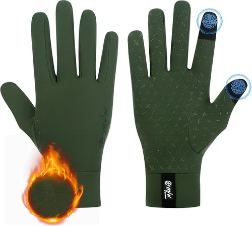 Vista 2 de YKYWBIKE Guantes de ciclismo de invierno para hombres y mujeres, guantes de bicicleta acolchados para pantalla táctil, resistentes al agua