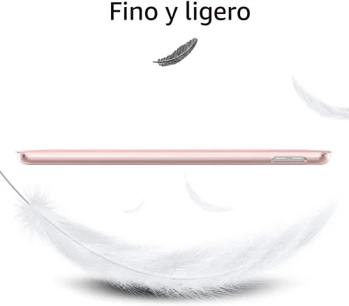 Vista 7 de MoKo - Funda compatible con iPad 2019, fina, ligera, inteligente, carcasa, cubierta de soporte con protector trasero traslúcido esmerilado 1-Oro Rosa