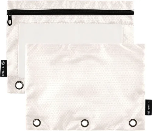 Vista 22 de Firebrick Zipper Pencil Pouch for 3 Ring Binder with Clear Window,Pencil Case 2 Pack Firebrick