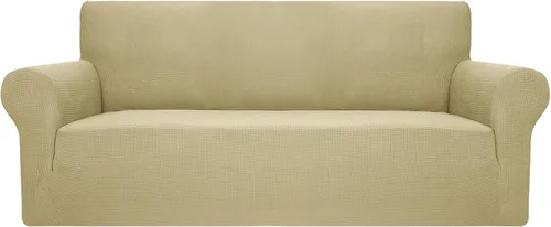 Vista 24 de JIVINER - Fundas de sofá de alta elasticidad para sofá de 3 cojines, funda de sofá extra grande de 1 pieza con parte inferior elástica