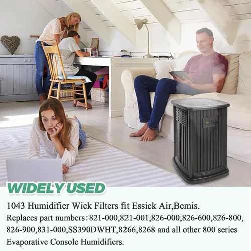 Vista 6 de Techecook - Filtros de mecha súper humidificadores 1043 (paquete de 2) de repuesto para filtro humidificador evaporativo Essick AirCare EP9500