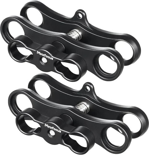 Vista 11 de MINIFOCUS Soporte de abrazadera de bola de aluminio de 1 pulgada, brazo de doble enchufe, soporte de adaptador de clip de resorte de 360°