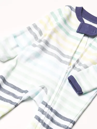 Vista 3 de HonestBaby Baby Boys' Organic Cotton Footed Sleep & Play Pajamas