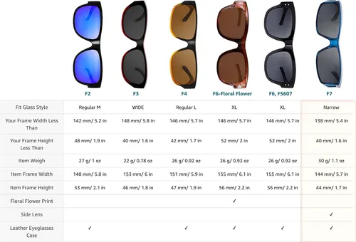 Vista 6 de The Fresh - Lentes de sol polarizados, de alta definición y envolventes para uso sobre anteojos - Estuche de piel para anteojos