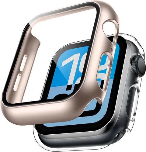 Vista 30 de TAURI - Juego de 2 carcasas rígidas para Apple Watch Series 10 (2024) 46mm, con protector de pantalla de cristal templado PC