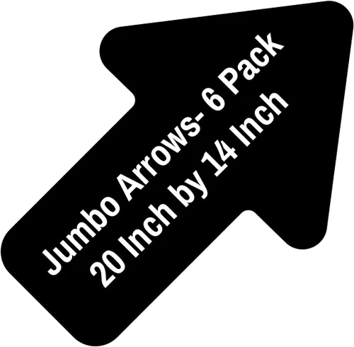Vista 4 de Paquete de 6 calcomanías de flechas de vinilo duraderas con esquinas redondeadas para suelos, paredes, caminos sensoriales y superficies más lisas